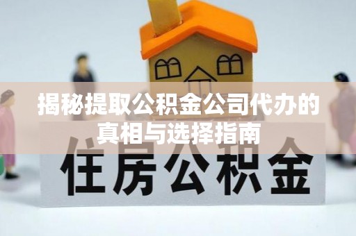 猇亭揭秘提取公积金公司代办的真相与选择指南