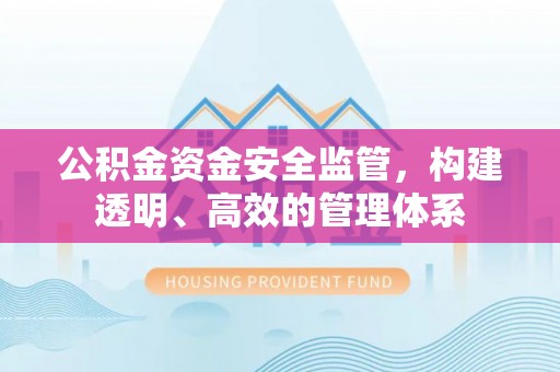 猇亭公积金资金安全监管，构建透明、高效的管理体系