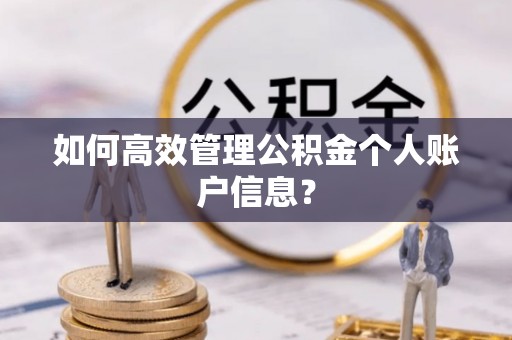 猇亭如何高效管理公积金个人账户信息？
