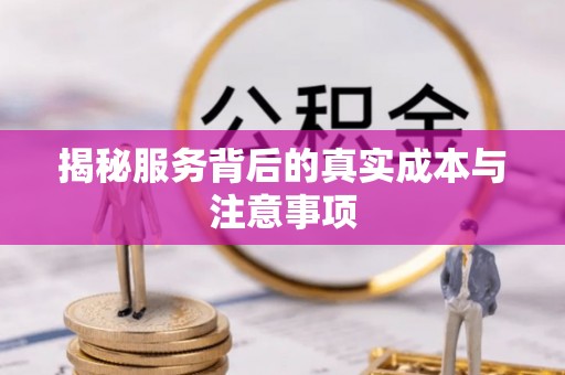 猇亭揭秘服务背后的真实成本与注意事项