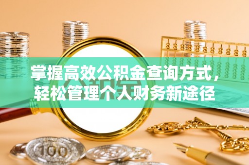 猇亭掌握高效公积金查询方式，轻松管理个人财务新途径