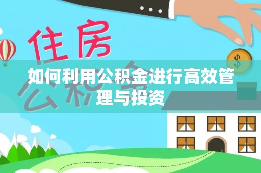 猇亭如何利用公积金进行高效管理与投资